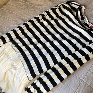 Striped Black and White Swim Coverup